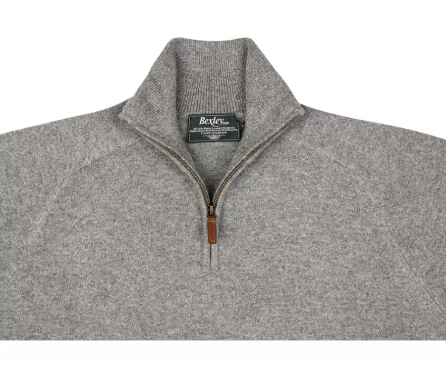 Cheap Jersey de hombre de lana con cuello con cremallera Gris moteado Kenneth Jerséis De Cuello Cremallera | Jerséis De Punto