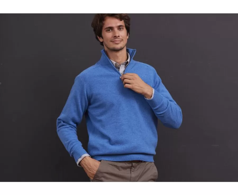 Clearance Jersey de hombre de lana con cuello con cremallera Mar Azul Kenneth Jerséis De Cuello Cremallera | Jerséis De Punto