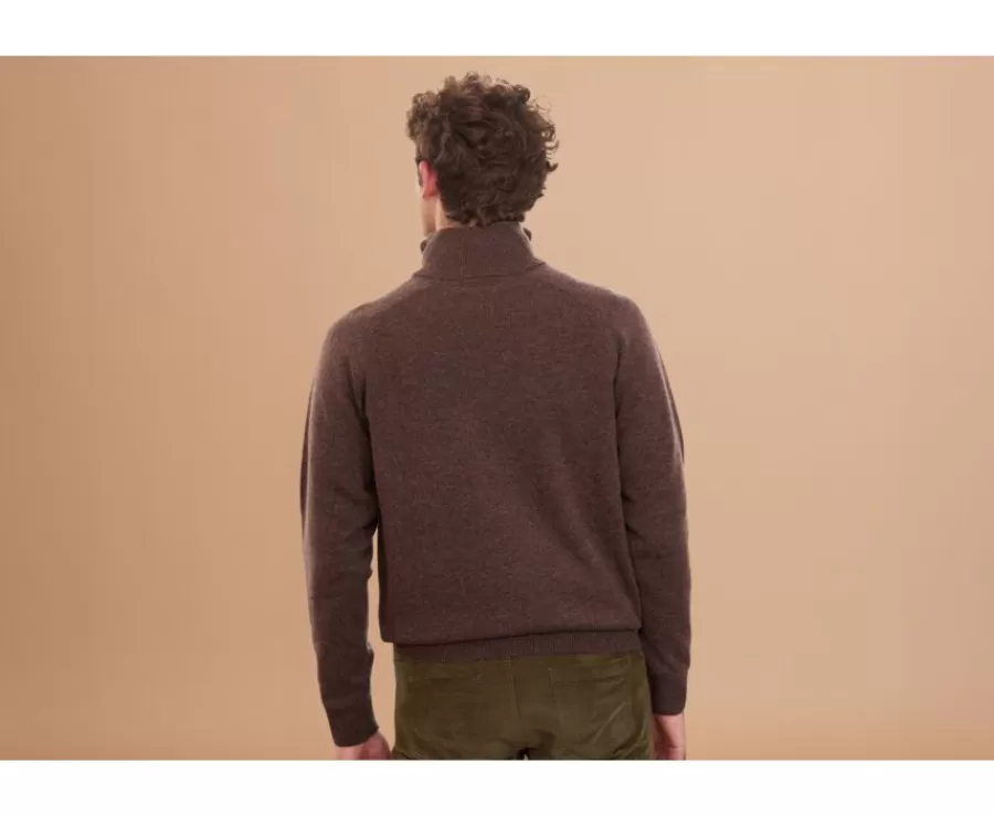 Flash Sale Jersey de hombre de lana con cuello con cremallera Marrón Kenneth Jerséis De Cuello Cremallera | Jerséis De Punto