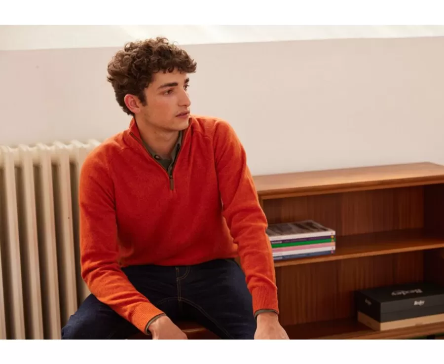 Store Jersey de hombre de lana con cuello con cremallera Ámbar Kenneth Jerséis De Cuello Cremallera | Jerséis De Punto