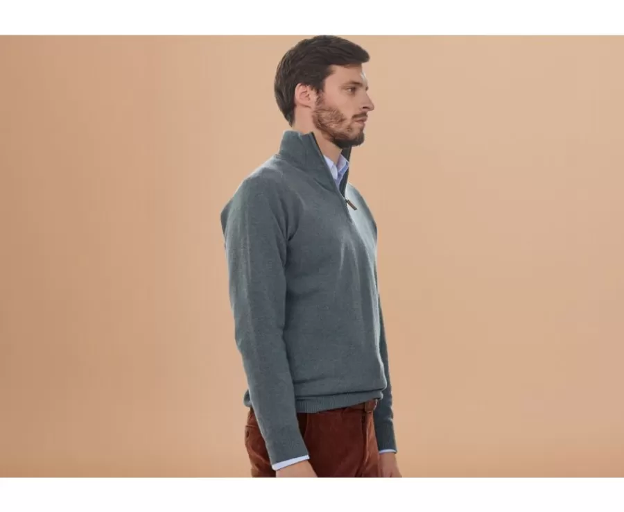 Cheap Jersey de hombre de lana con cuello con cremallera Verde Moteado Kenneth Jerséis De Cuello Cremallera | Jerséis De Punto