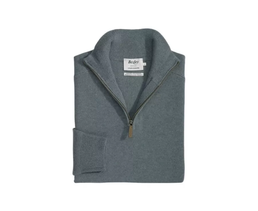Cheap Jersey de hombre de lana con cuello con cremallera Verde Moteado Kenneth Jerséis De Cuello Cremallera | Jerséis De Punto