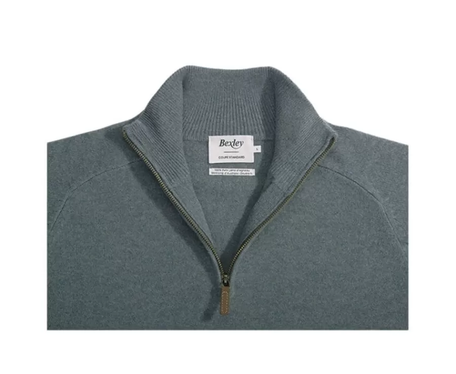 Cheap Jersey de hombre de lana con cuello con cremallera Verde Moteado Kenneth Jerséis De Cuello Cremallera | Jerséis De Punto