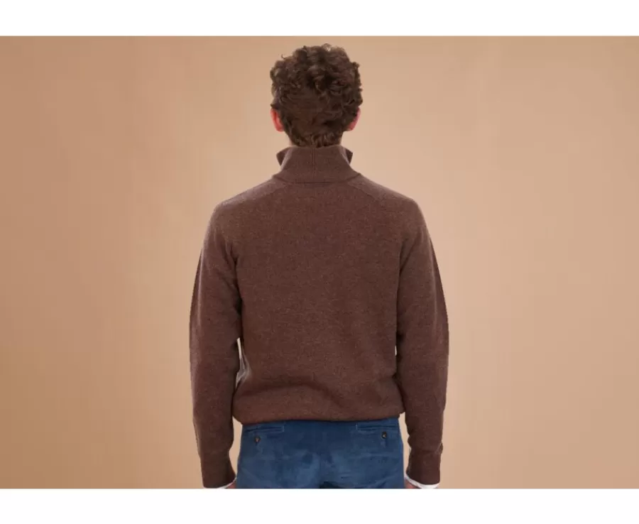 Best Jersey de hombre de lana con cuello de cremallera Chocolate moteado Kenneth Jerséis De Cuello Cremallera | Jerséis De Punto