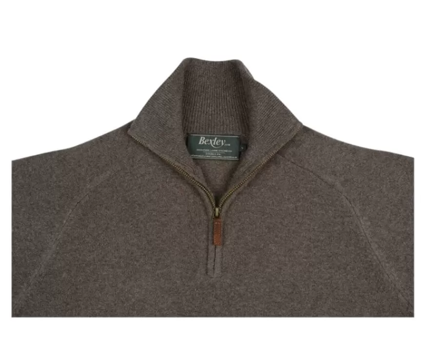 Best Jersey de hombre de lana con cuello de cremallera Chocolate moteado Kenneth Jerséis De Cuello Cremallera | Jerséis De Punto