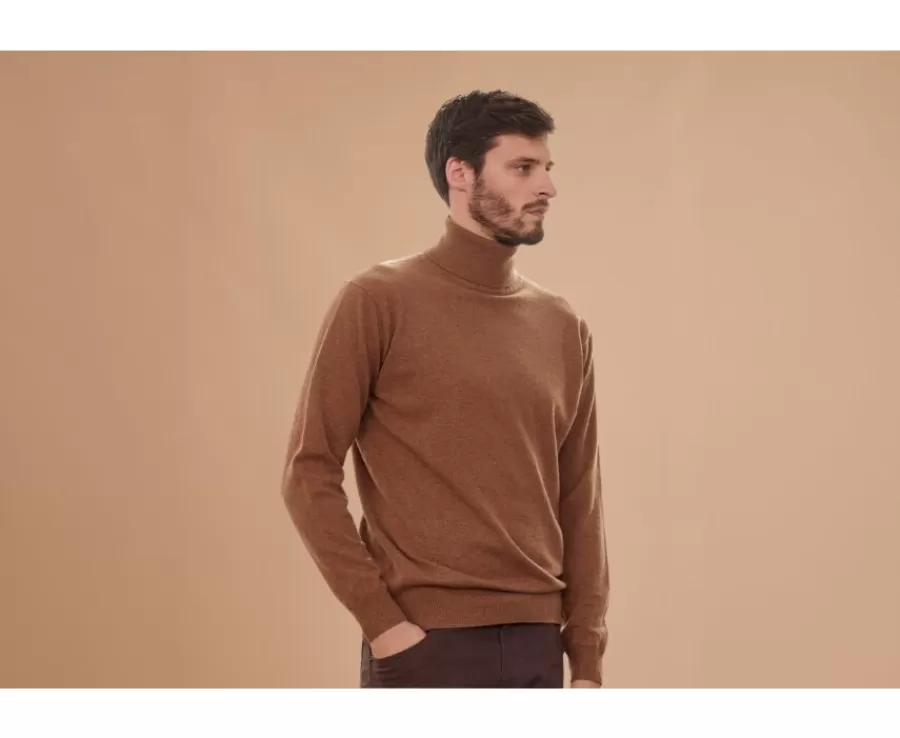 Sale Jersey de lana con cuello alto hombre Avellana Moteado Emeric Jerséis De Cuello Alto | Jerséis De Punto