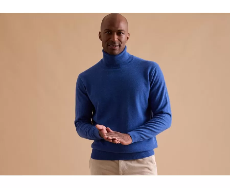 Outlet Jersey de lana con cuello alto hombre Azul Jean Moteado Emeric Jerséis De Punto | Jerséis De Cuello Alto
