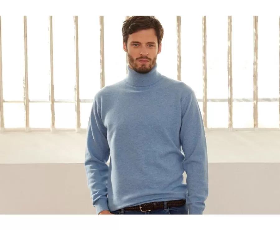 Sale Jersey de lana con cuello alto hombre Azul Moteado Emeric Jerséis De Cuello Alto | Jerséis De Punto