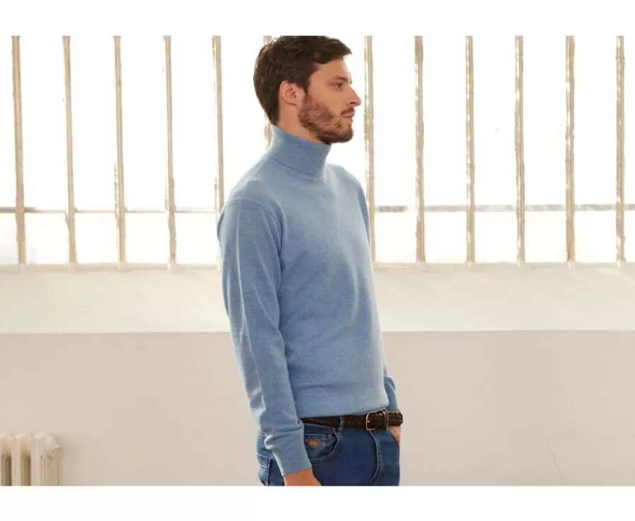 Sale Jersey de lana con cuello alto hombre Azul Moteado Emeric Jerséis De Cuello Alto | Jerséis De Punto