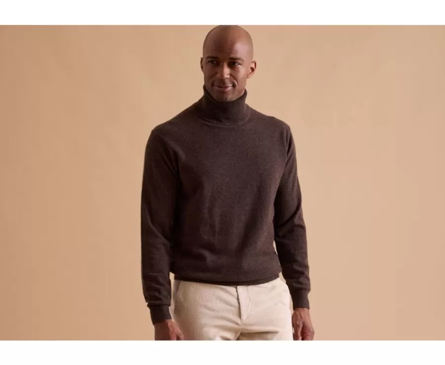 Outlet Jersey de lana con cuello alto hombre Chocolate Oscuro Emeric Jerséis De Cuello Alto | Jerséis De Punto