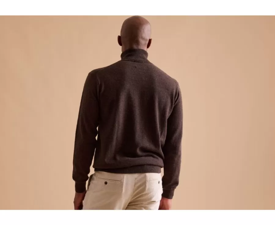 Outlet Jersey de lana con cuello alto hombre Chocolate Oscuro Emeric Jerséis De Cuello Alto | Jerséis De Punto