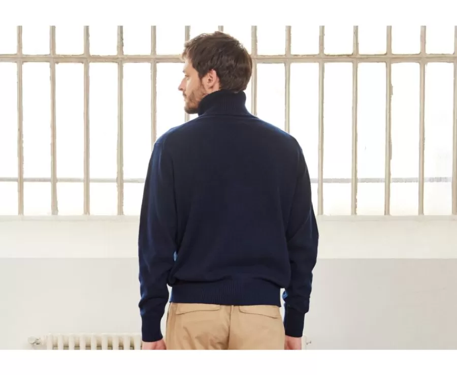 Shop Jersey de lana con cuello alto para hombre Azul Marino Kenneric Jerséis De Cuello Alto