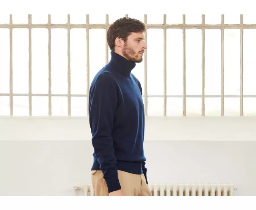 Shop Jersey de lana con cuello alto para hombre Azul Marino Kenneric Jerséis De Cuello Alto