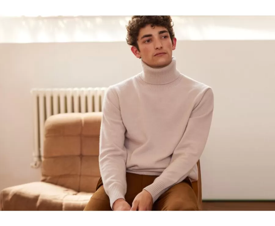 Store Jersey de lana con cuello alto para hombre Beis Claro Kenneric Jerséis De Cuello Alto | Jerséis De Punto