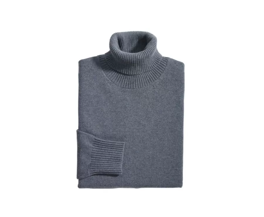 Outlet Jersey de lana con cuello alto para hombre Verde moteado Kenneric Jerséis De Cuello Alto | Jerséis De Punto