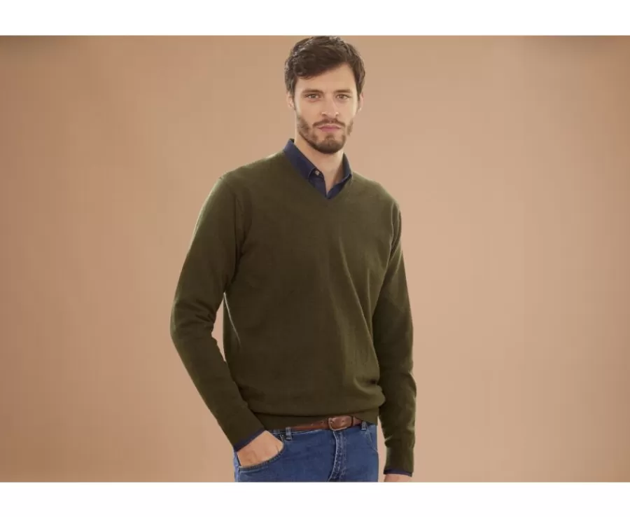 Cheap Jersey de lana con cuello de pico para hombre Verde Elian Jerséis De Punto | Jerséis De Cuello Pico