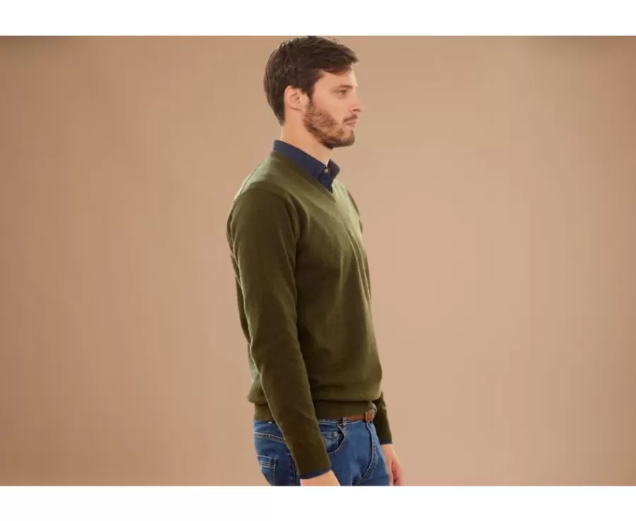 Cheap Jersey de lana con cuello de pico para hombre Verde Elian Jerséis De Punto | Jerséis De Cuello Pico