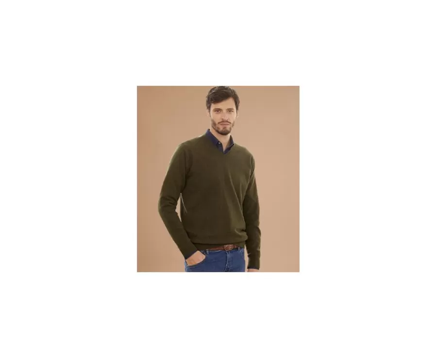 Cheap Jersey de lana con cuello de pico para hombre Verde Elian Jerséis De Punto | Jerséis De Cuello Pico