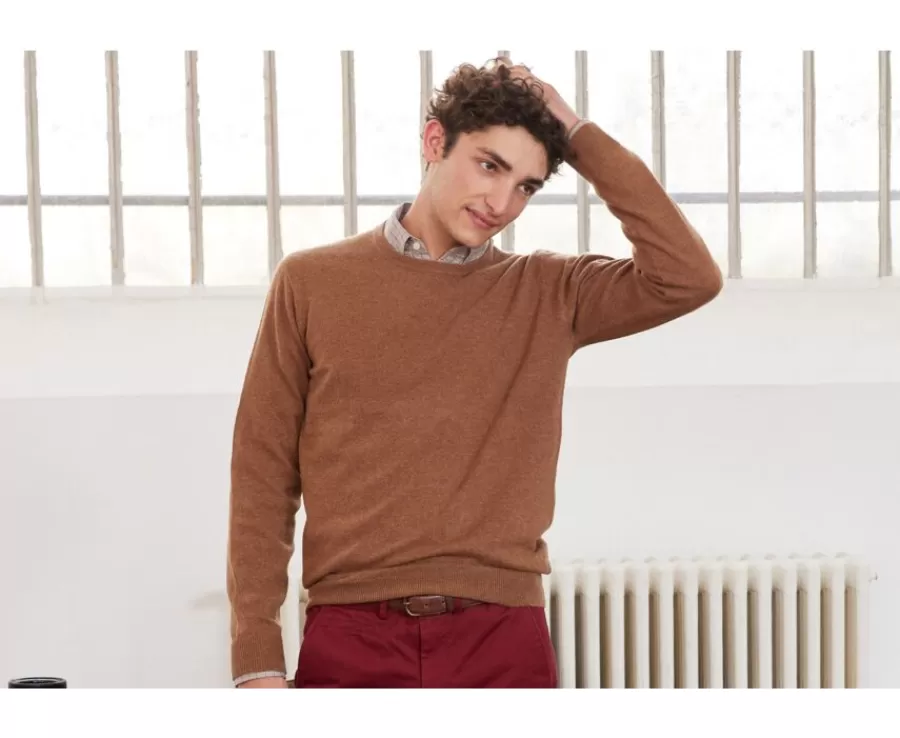 Flash Sale Jersey de lana con cuello redondo Avellana Moteado de hombre  Conan Jerséis Cuello Redondo | Jerséis De Punto