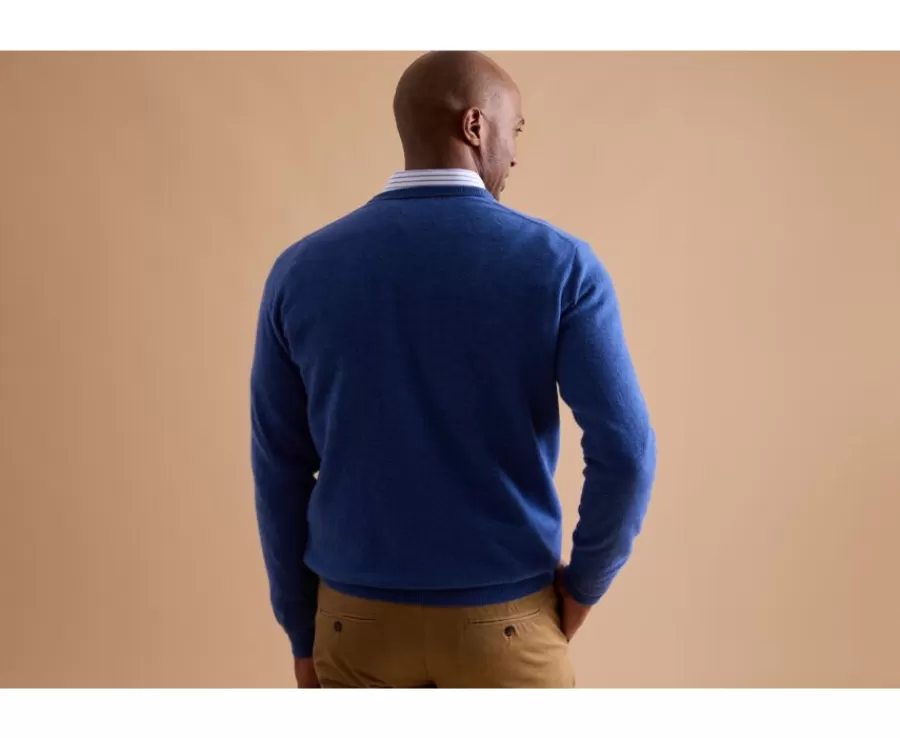 Flash Sale Jersey de lana con cuello redondo Azul Jean moteado Conan Jerséis Cuello Redondo | Jerséis De Punto