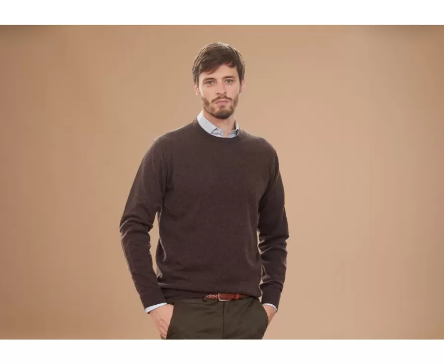 Best Jersey de lana con cuello redondo Chocolate Oscuro de hombre  Conan Jerséis Cuello Redondo | Jerséis De Punto