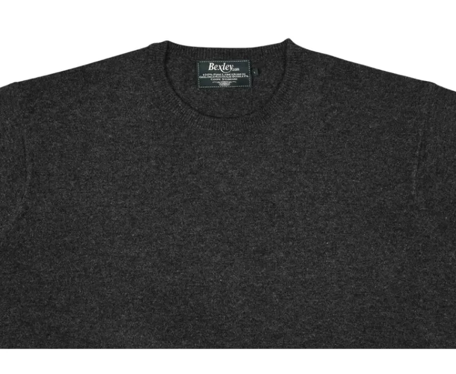 Outlet Jersey de lana con cuello redondo Gris Antracita moteado para hombre Conan Jerséis Cuello Redondo | Jerséis De Punto