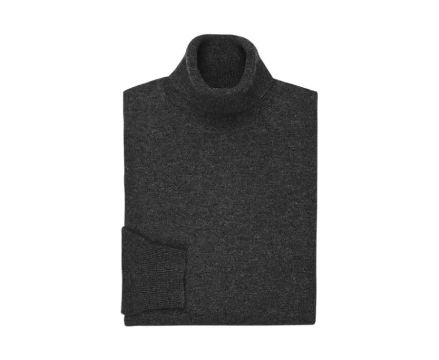Discount Jersey de lana con cuello vuelto para hombre Gris Antracita moteado Emeric Jerséis De Cuello Alto | Jerséis De Punto
