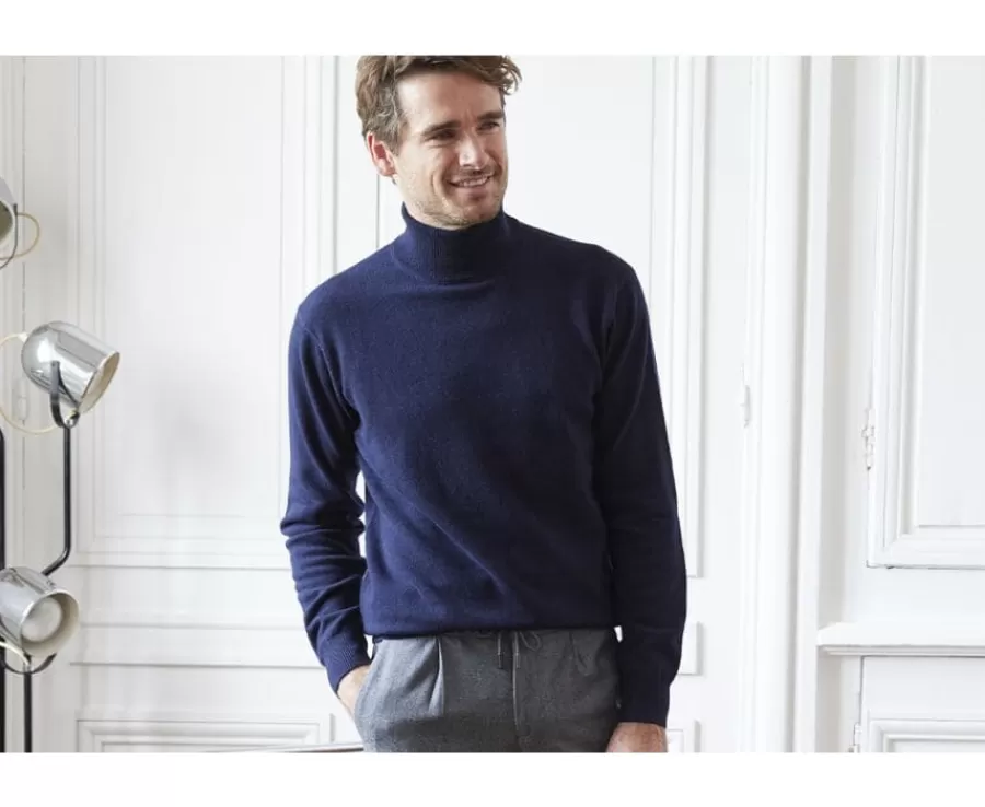Flash Sale Jersey de lana con cuello vuelto para hombre Navy Emeric Jerséis De Cuello Alto | Jerséis De Punto