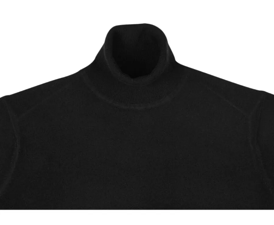 New Jersey de lana con cuello vuelto para hombre Negro Emeric Jerséis De Cuello Alto | Jerséis De Punto