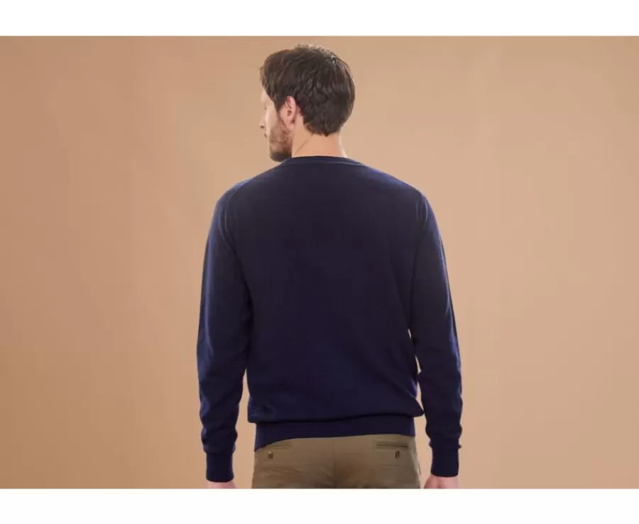Online Jersey de lana de cuello redondo para hombre Navy Conan Jerséis Cuello Redondo | Jerséis De Punto