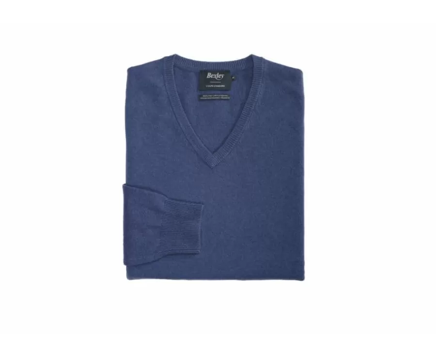 Online Jersey de lana hombre con cuello de pico Azul petróleo Elian Jerséis De Punto | Jerséis De Cuello Pico