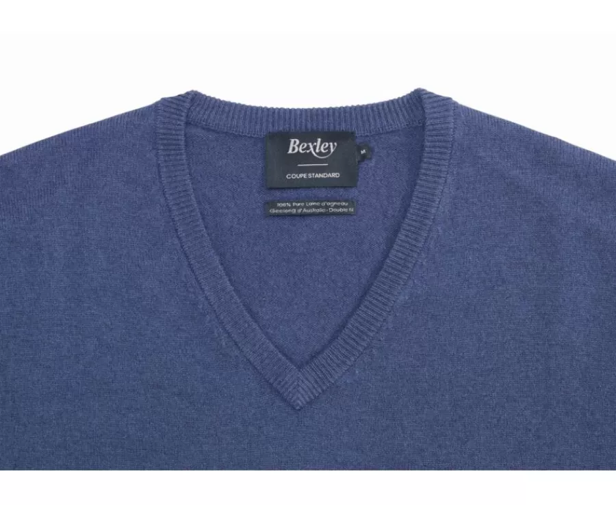 Online Jersey de lana hombre con cuello de pico Azul petróleo Elian Jerséis De Punto | Jerséis De Cuello Pico