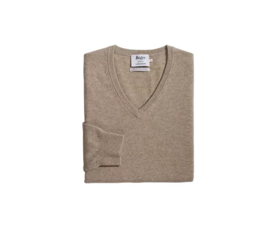 Online Jersey de lana hombre con cuello en V Beis Oscuro Moteado Elian Jerséis De Cuello Pico | Jerséis De Punto