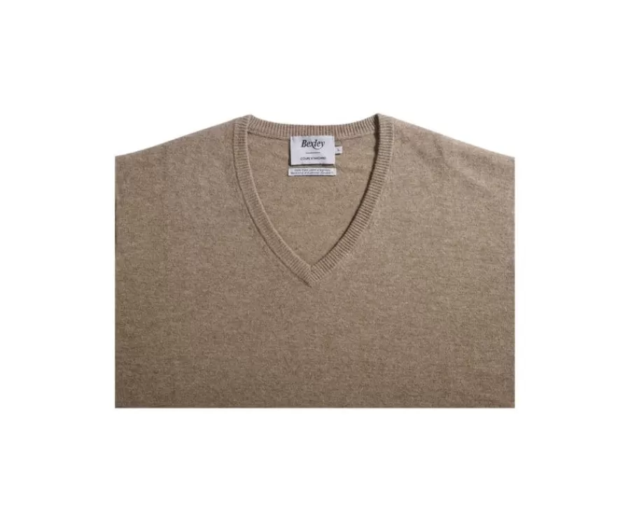 Online Jersey de lana hombre con cuello en V Beis Oscuro Moteado Elian Jerséis De Cuello Pico | Jerséis De Punto