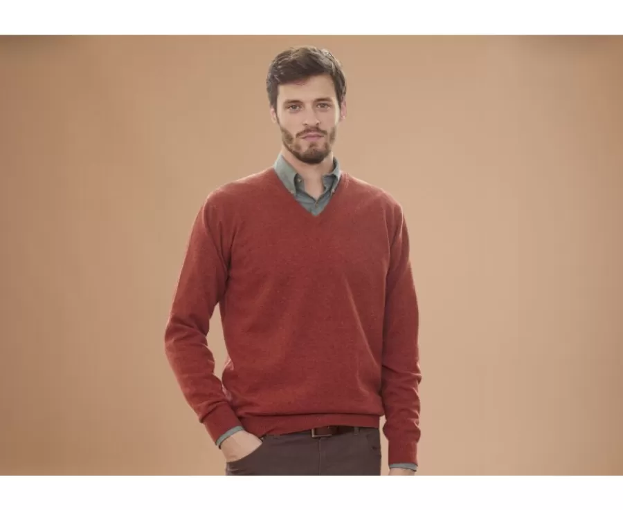Cheap Jersey de lana hombre con cuello en V Especia Moteado Elian Jerséis De Cuello Pico | Jerséis De Punto