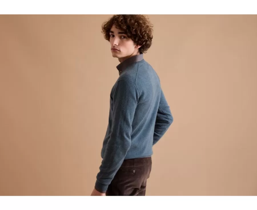 Online Jersey de lana hombre con cuello en V Verde Moteado Elian Jerséis De Cuello Pico | Jerséis De Punto