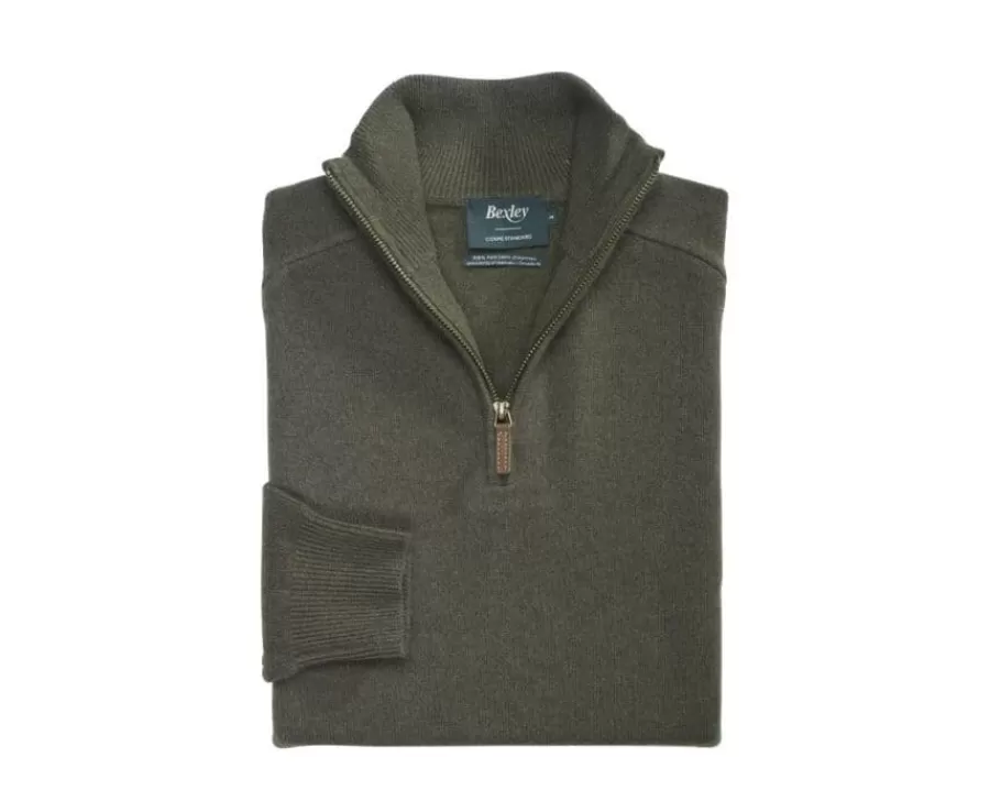 Best Sale Jersey de lana para hombre con cuello con cremallera Verde Kenneth Jerséis De Cuello Cremallera | Jerséis De Punto