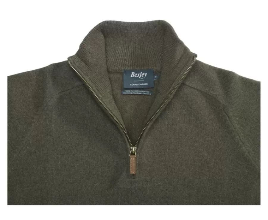 Best Sale Jersey de lana para hombre con cuello con cremallera Verde Kenneth Jerséis De Cuello Cremallera | Jerséis De Punto