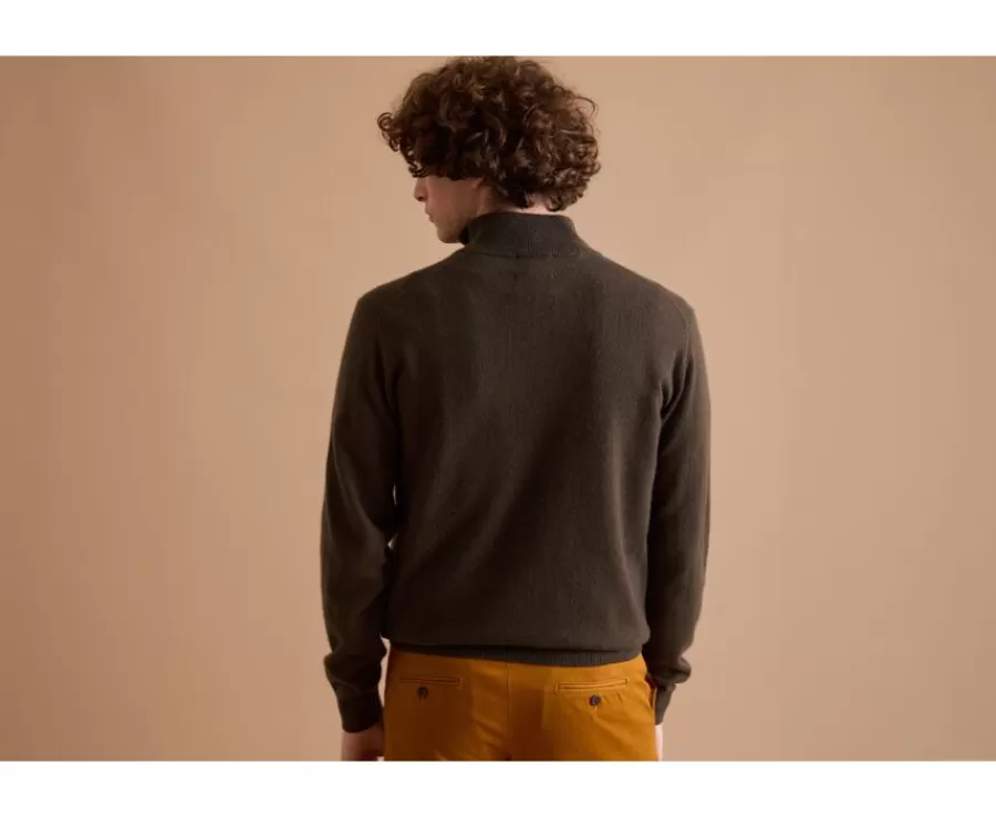 Discount Jersey de lana para hombre con cuello cremallera Caqui Keithy Jerséis De Cuello Cremallera | Jerséis De Punto