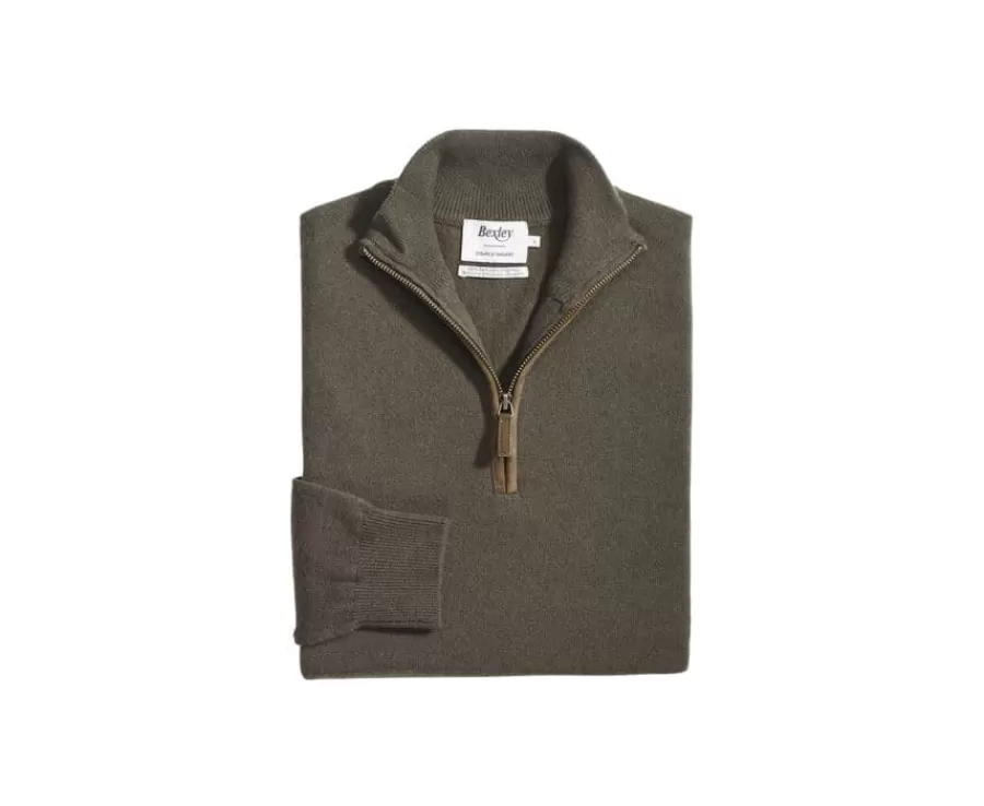 Discount Jersey de lana para hombre con cuello cremallera Caqui Keithy Jerséis De Cuello Cremallera | Jerséis De Punto