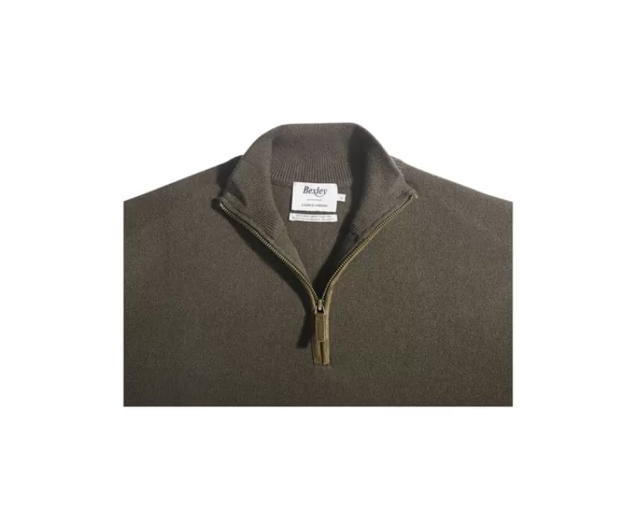 Discount Jersey de lana para hombre con cuello cremallera Caqui Keithy Jerséis De Cuello Cremallera | Jerséis De Punto