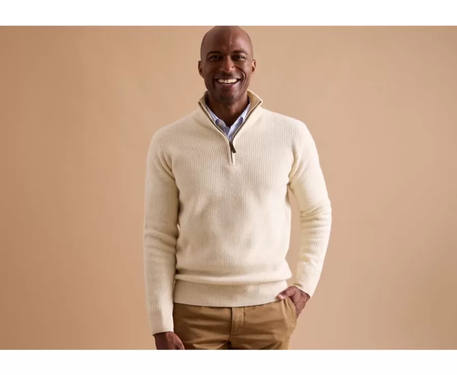 Hot Jersey de lana para hombre con cuello cremallera Crudo Kenthan Jerséis De Cuello Cremallera | Jerséis De Punto