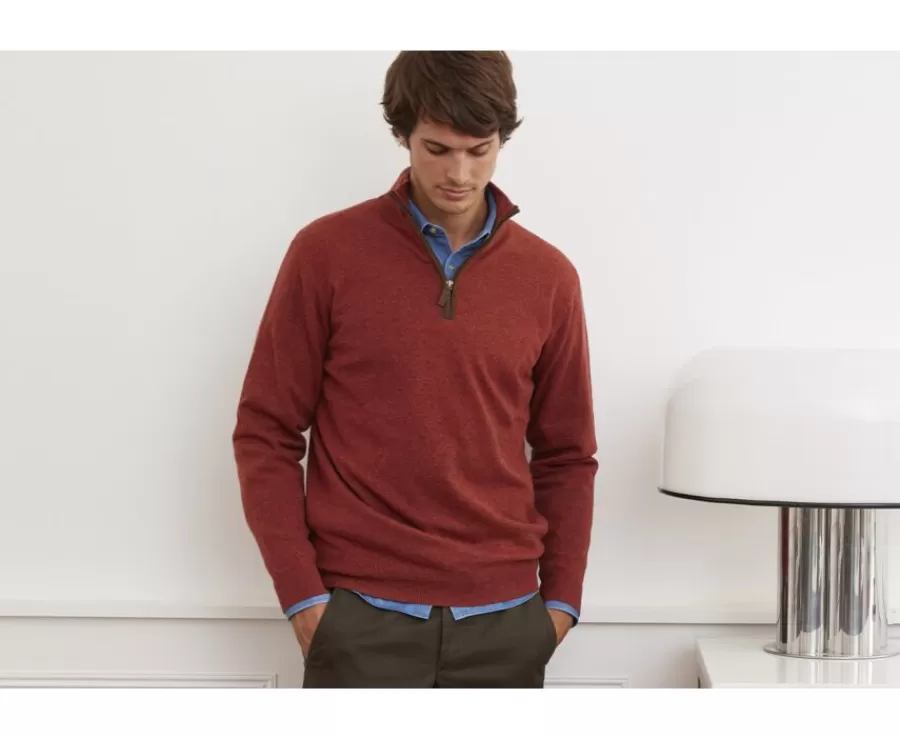 Cheap Jersey de lana para hombre con cuello cremallera Especia moteado Keithy Jerséis De Cuello Cremallera | Jerséis De Punto