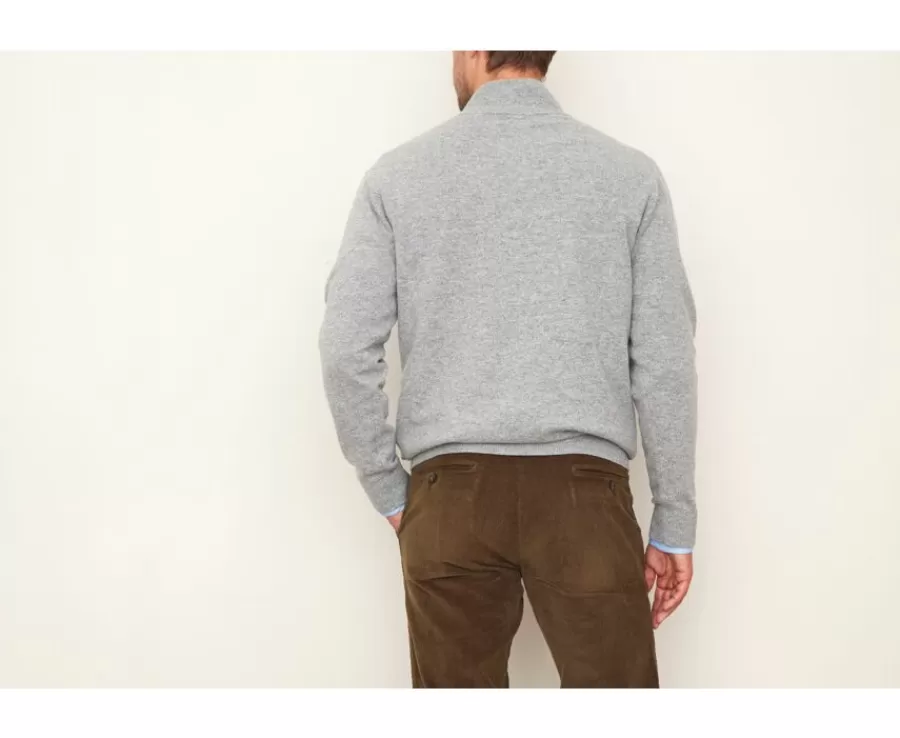 Cheap Jersey de lana para hombre con cuello cremallera Gris moteado Keithy Jerséis De Cuello Cremallera | Jerséis De Punto