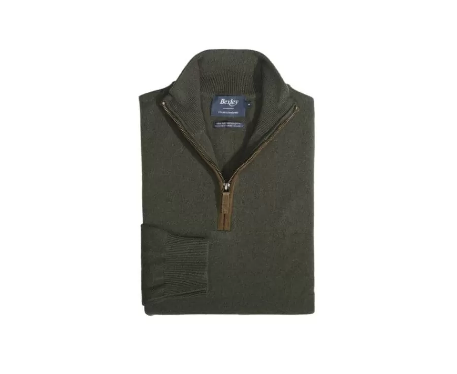 Flash Sale Jersey de lana para hombre con cuello cremallera Verde Keithy Jerséis De Cuello Cremallera | Jerséis De Punto