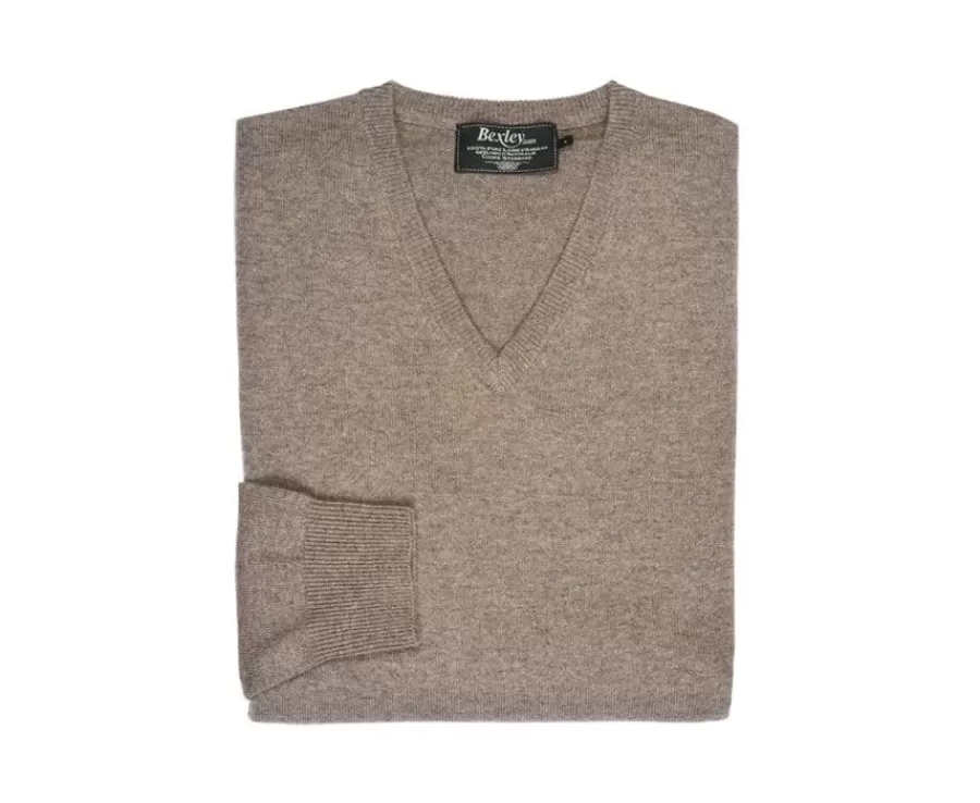 Cheap Jersey de lana para hombre con cuello de pico Topo Gris moteado Elian Jerséis De Cuello Pico | Jerséis De Punto