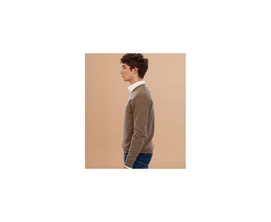 Cheap Jersey de lana para hombre con cuello de pico Topo Gris moteado Elian Jerséis De Cuello Pico | Jerséis De Punto