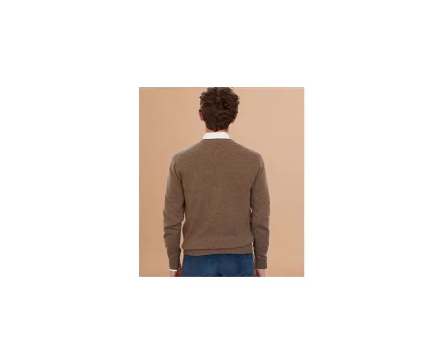 Cheap Jersey de lana para hombre con cuello de pico Topo Gris moteado Elian Jerséis De Cuello Pico | Jerséis De Punto