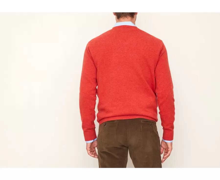 Hot Jersey de lana para hombre con cuello en V Fuego moteado Elian Jerséis De Punto | Jerséis De Cuello Pico