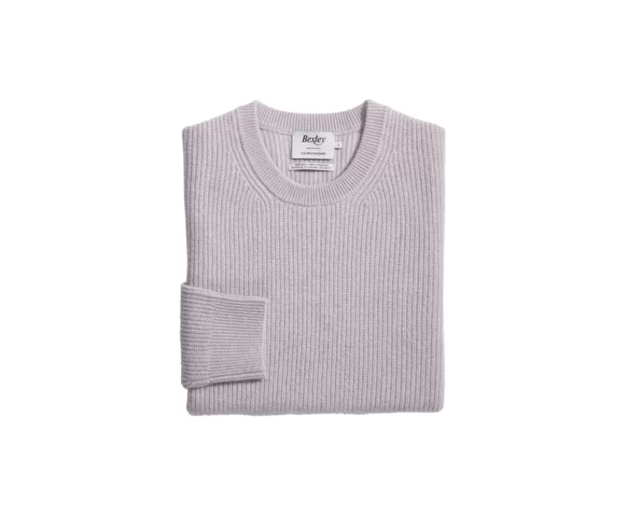 Online Jersey de lana para hombre cuello redondo Gris moteado claro Coltan Jerséis Cuello Redondo | Jerséis De Punto